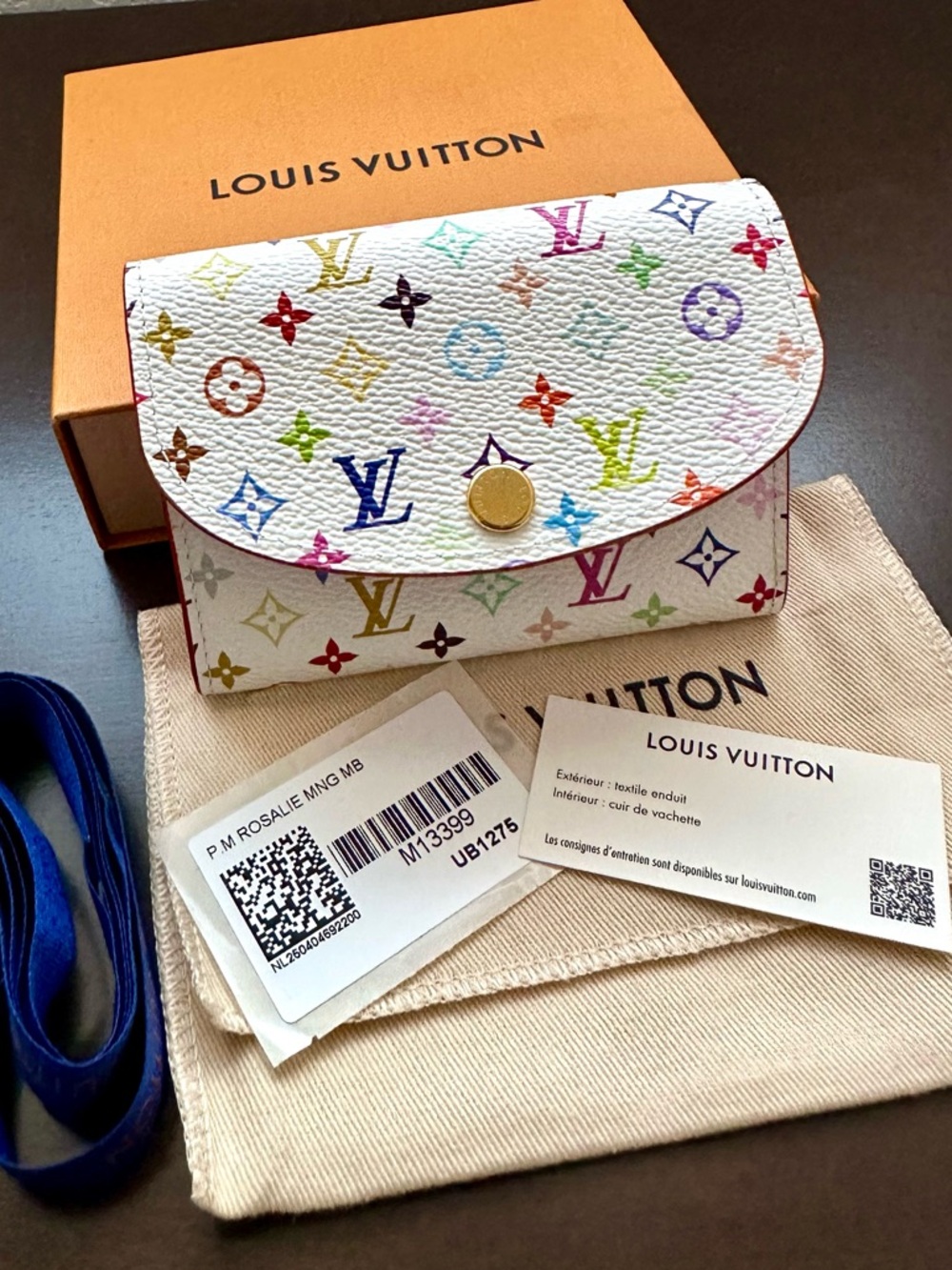 Louis Vuitton 2025 TM Monogram Multicolor Rosalie Coin Purse White Kawaii Pink